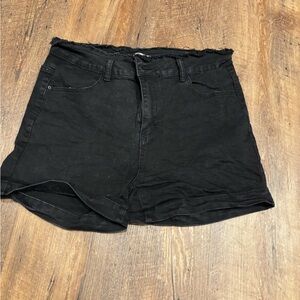 BAMBOO Black Frayed Hem Shorts